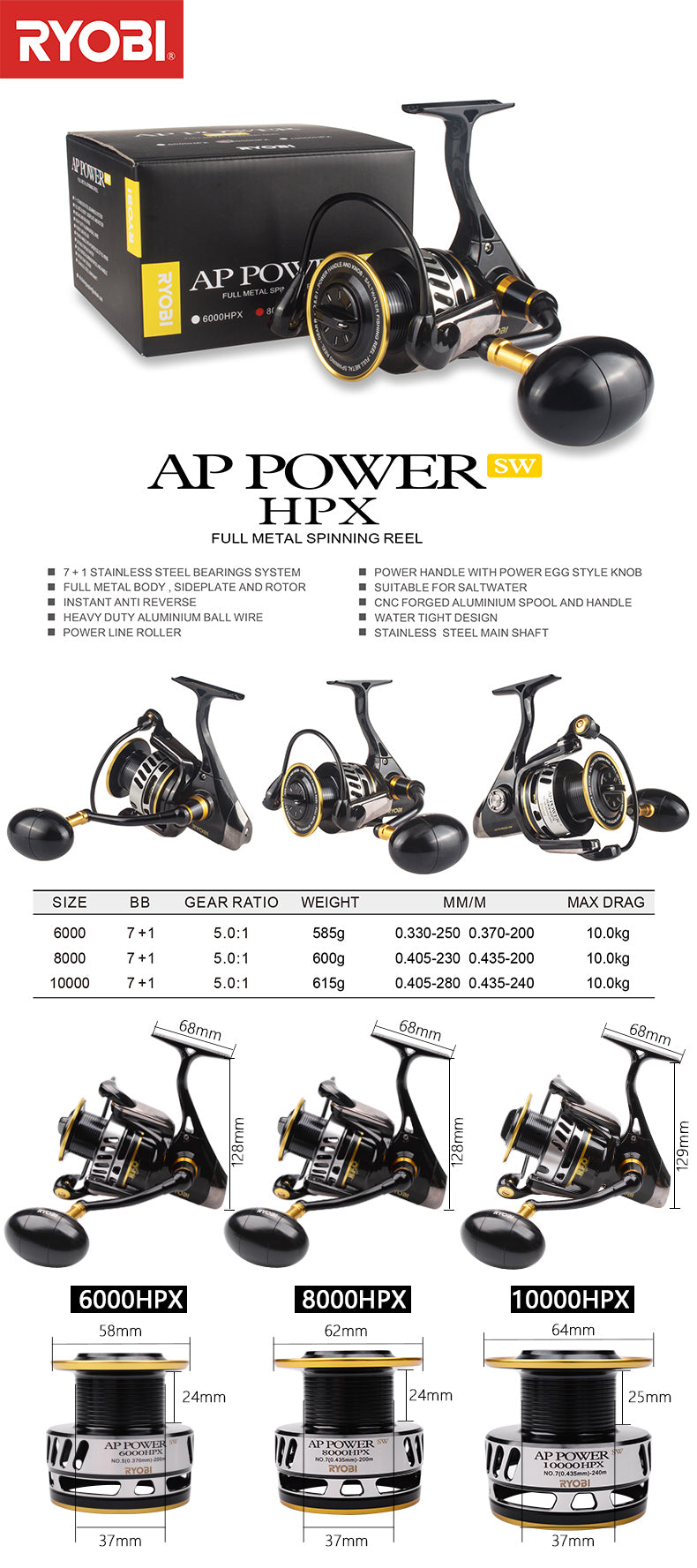 Tide and Forge AP Power Saltwater Spinning Reel