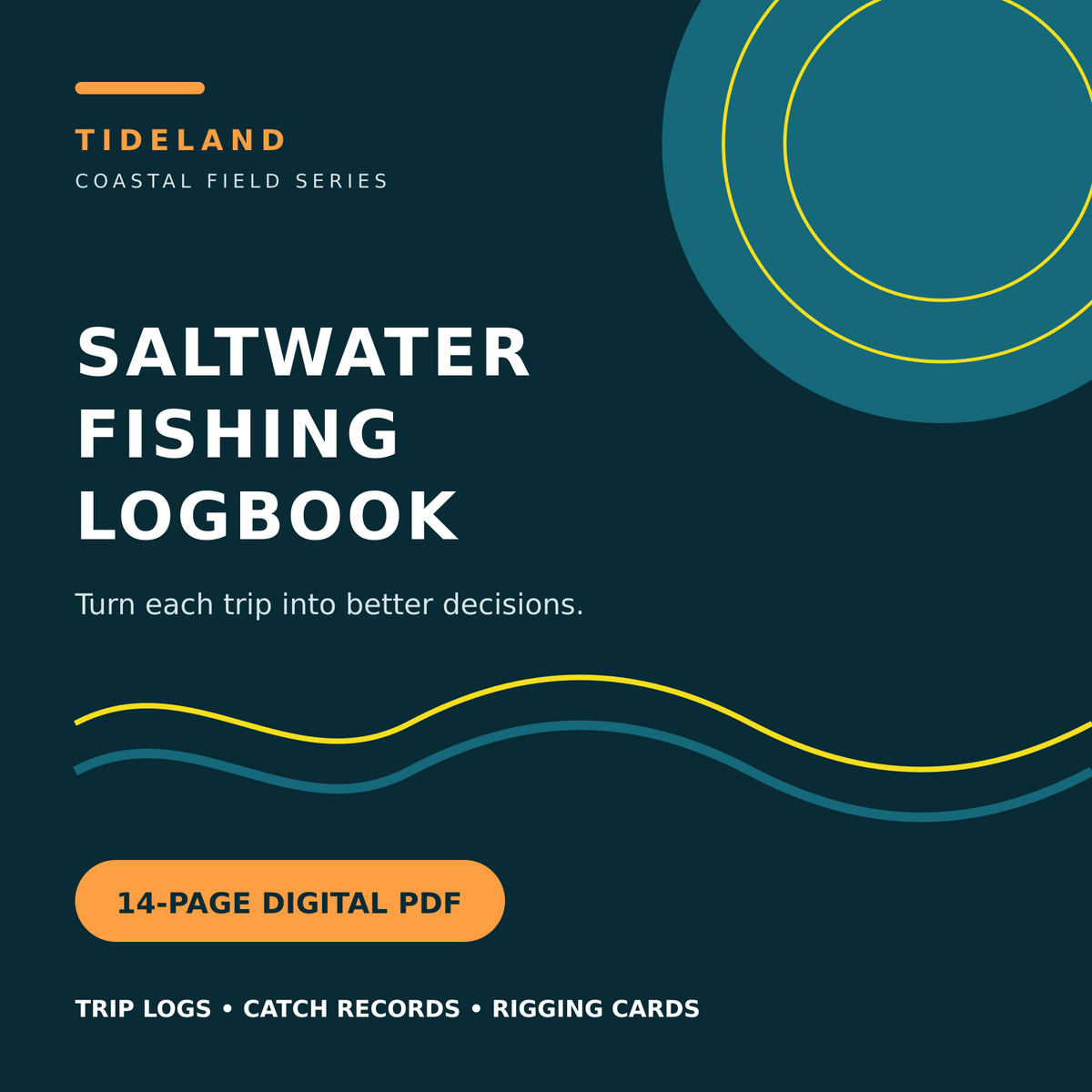 Tideland Saltwater Fishing Logbook digital PDF cover
